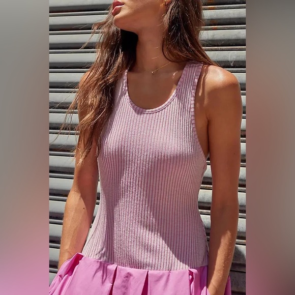 Free People Pink and White Midi Dress - Picture 4 of 7